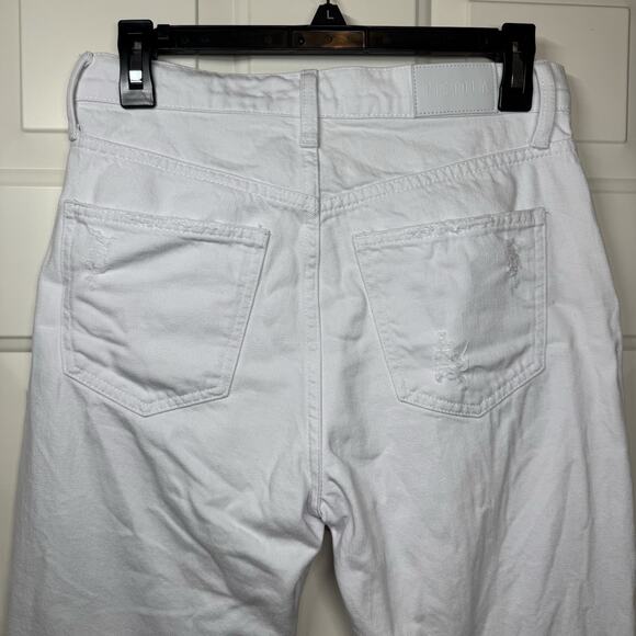 Pistola Jeans Women 26 White Distressed Ankle Frayed Raw Hem Mid Rise Mom Jeans - Picture 6 of 8